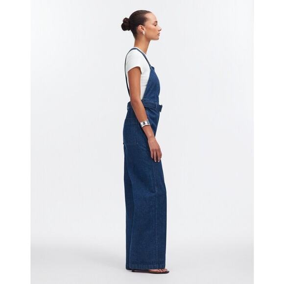 NWT Madewell Denim Cross-Back Jumpsuit in Cason Wash Size 8 - Picture 2 of 9